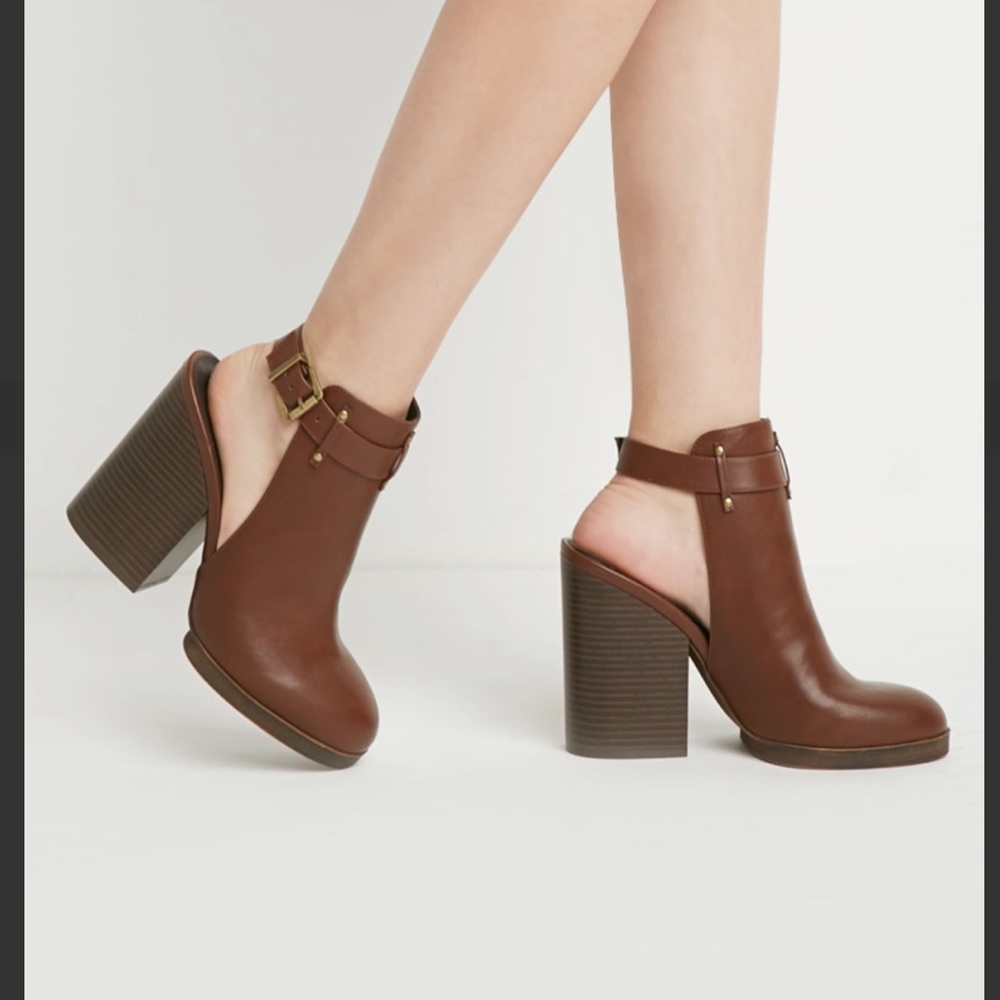 Forever 21 cutout Faux Leather Booties